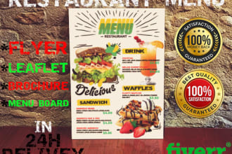 design restaurant menu flyer,leaflet,brochure or menu board
