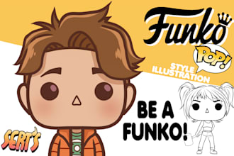 do amazing and cute funko style drawing for you