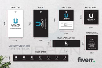 design luxury clothing hang tag label full set