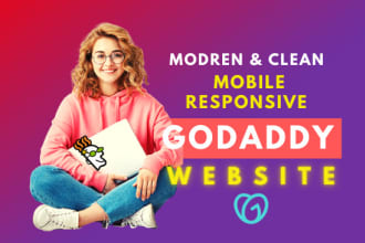 design a modern and clean mobile responsive godaddy website on gocentral builder