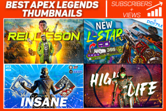 do amazing apex legends thumbnail design for youtube