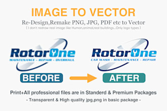 convert low logo to high quality vector, vectorize files
