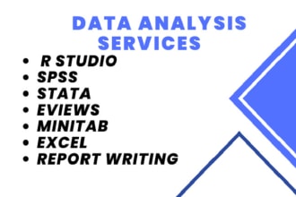do data analysis using spss, stata, eviews, python, and r studio