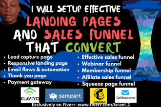 design clickfunnels landing page, sales funnel, samcart, wordpress landing page