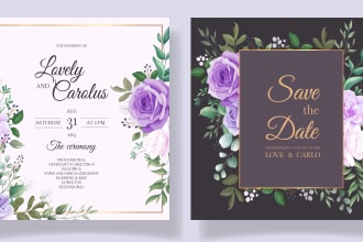 design wedding invitation cards or any other invitation design
