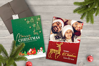 design amazing christmas cards and new year cards
