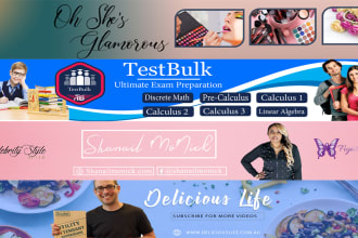 design outstanding youtube banner and logo