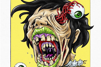 make awesome colorfull and crazy illustrations with my style