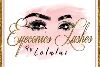 do eyelash eyebrow  cosmetics beauty, hair and makeup logo