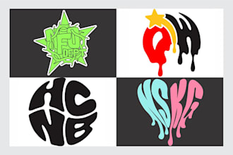 create logo liquid initial brand streetwear clothing design