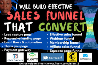 clickfunnels klaviyo shopify kartra samcart builderall landing page sales funnel