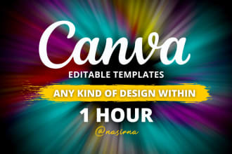 design canva templates for your social media posts,logo,flyer within 1 hour