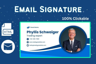 design clickable HTML email signature for gmail, outlook