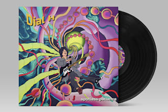 create a colorful psychedelic style artwork and album cover for you