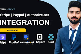 integrate stripe, paypal, or any payment gateway in your website