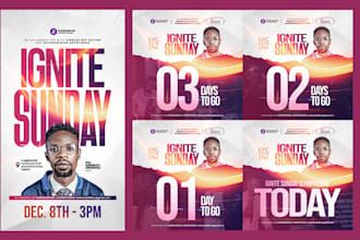 create eye catching social media poster and countdown flyers