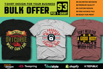 make trendy and  custom typography t shirt design