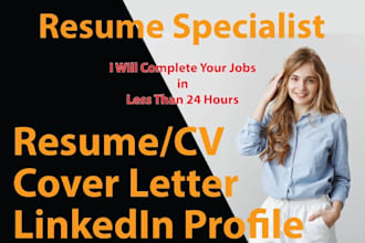 write and update your resume, cover letter, linkedin profile