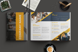 design professional business brochure with infographics