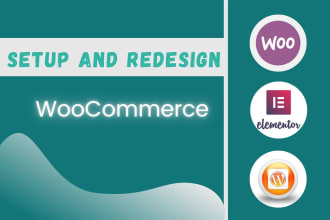 setup and redesign woocommerce store, cart, checkout, account pages, fix issues