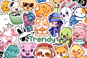design cute hand drawn cartoon logo