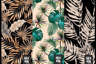 create seamless patterns of floral and tropical designs
