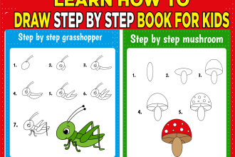 create line art , how to draw step by step kids activity workbook