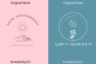 do hand drawn celestial feminine botanical boho natural floral logo design