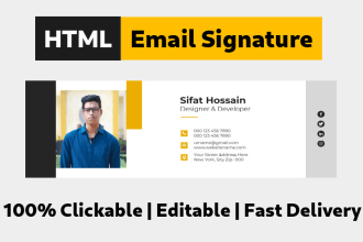 design clickable HTML modern email signature