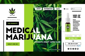 design cbd oil hemp cannabis ecommerce online store website