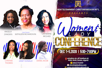 create a perfect online church, conference flyer design in 4hours