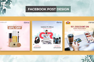 do social media post, facebook post instagram post and google ads design