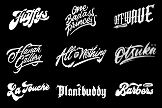 create custom hand lettering, calligraphy, typography logo