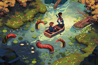 make pixel art scene or background