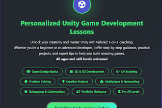 personalized unity game development lessons for all levels