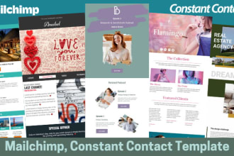 do editable mailchimp, constant contact newsletter template