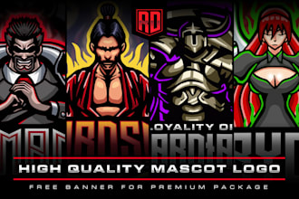 design mascot logo for esports, gaming, twitch and youtube