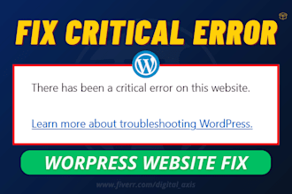 fix critical error on wordpress website without losing content