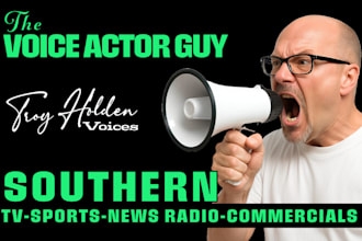 record a human deep authentic american male voice over southern