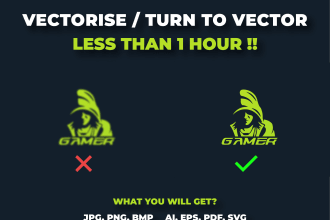 vectorise, convert vector, turn to vector any image or logo