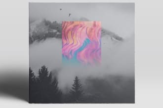 design a minimal abstract landscape album or cd cover