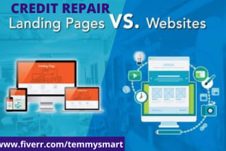 design best converting credit repair landing page website