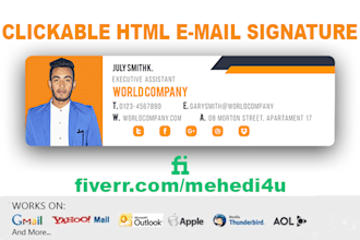 create clickable email signature with HTML