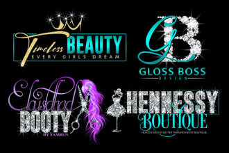 feminine boutique,eyelashes,beauty salon,nails,hair extensions cosmetics logo