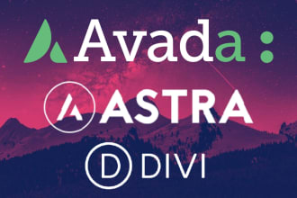 develop wordpress websites by avada, astra, or divi theme