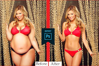 do body slimming, reshaping, retouching photos in photoshop