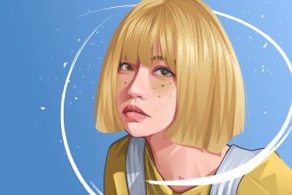 draw your photo into cartoon vector portrait
