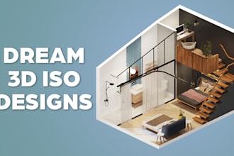 expertly design and render an incredible isometric room