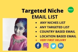 collect niche targeted email for marketing purpose