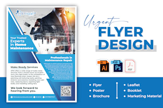 do urgent flyer,marketing material,corporate flyer,one pager,sell sheet